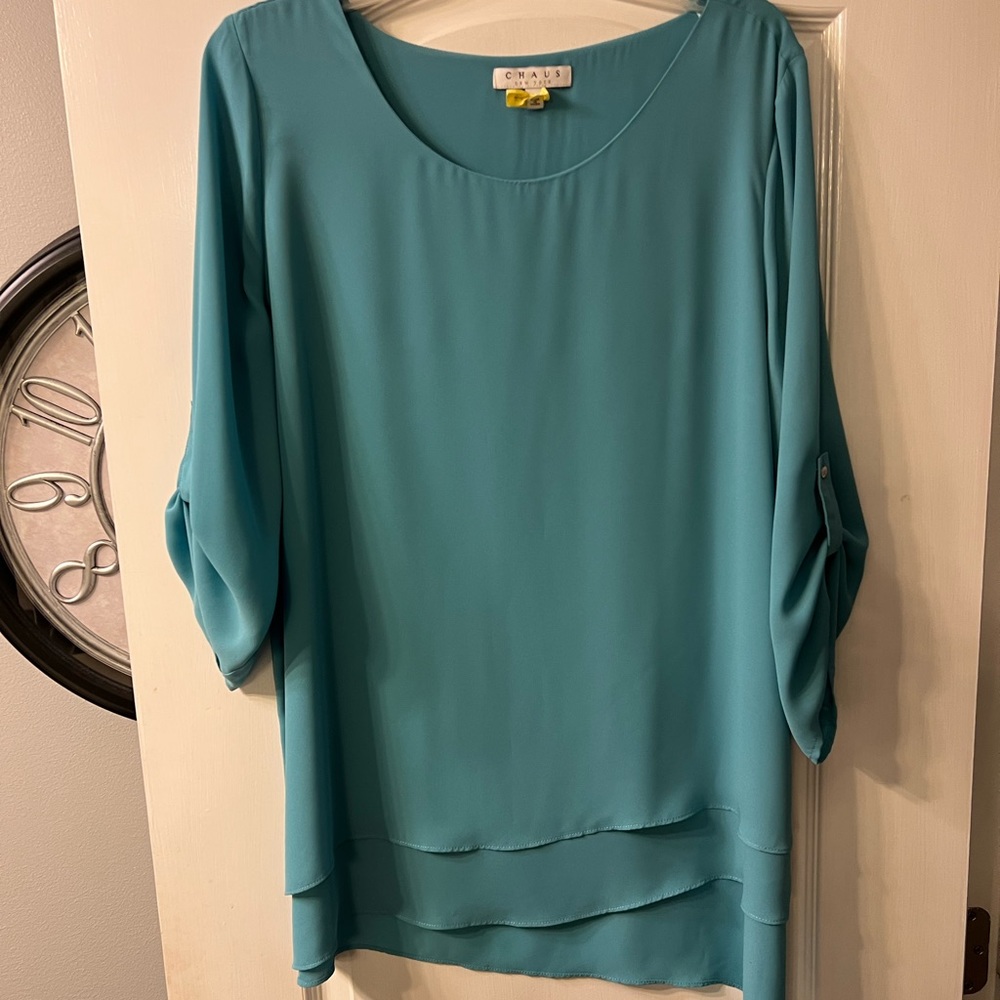 Chaus 3/4 sleeve pullover tunic size L